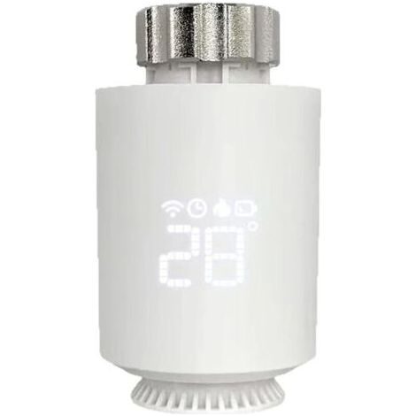 Tête Thermostatique Radiateur , Vanne Thermostatique Connectée Programmable, Thermostat Radiateur Compatible avec Alexa, Smart Life APP Contrôle, Tuya Zigbee Gateway Requis (1/4)