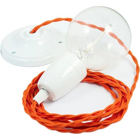 Suspension creative-cables tm15 53W câble textile soie orange (1/3)