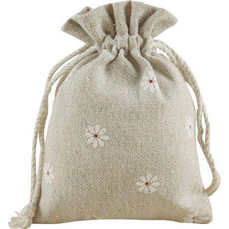 Lot de 20Pcs Pochettes Sachets en Lin Chanvre Sachets en Jute avec Cordon (1/5)