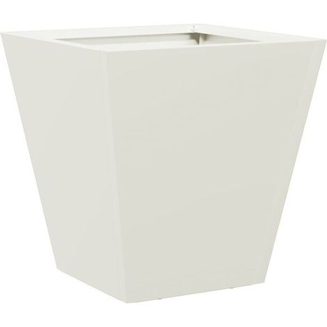 Pot de fleurs en acier blanc, 30 x 30 x 30 cm (1/5)