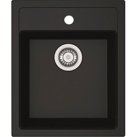 Mepamsa CUBO 43.53 NEGRO FREG. - Fregadero De Cocina Acero 43 Cm 1 Cubeta 0 Escurridor (1/2)