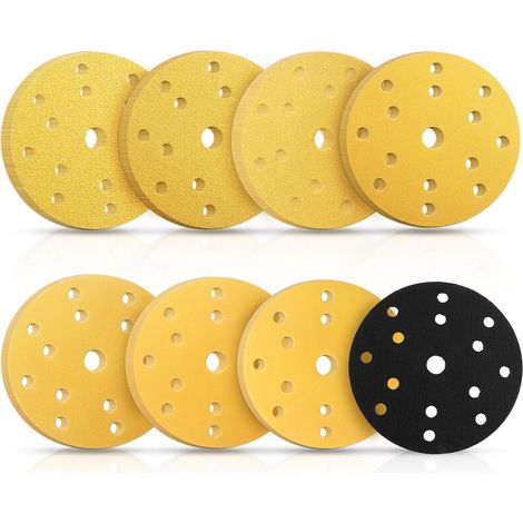 56 Pièces Disque a Poncer 150mm Grain 40 60 80 120 240 320 400 15 Trous (1/5)