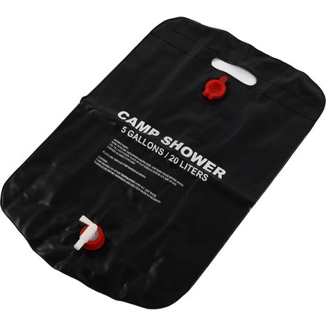 Sac de douche solaire 20L pliable et portable en PVC, poche d'eau chauffante pour camping et plein air (1/5)