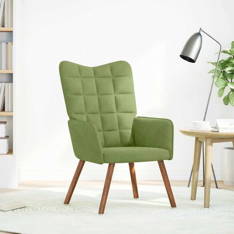 Chaise de salon,Chaise de relaxation Vert clair Velours CFW14577 (1/5)