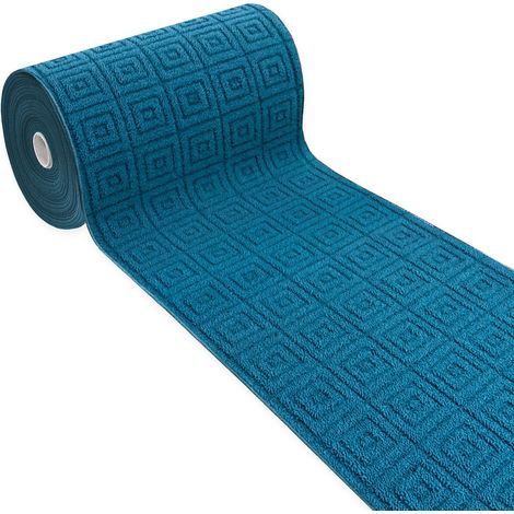 Passatoia Cucina Assorbente Tappeto Design 3D Corsia Tinta Unita Al metro Su Misura - Blu (1/4)