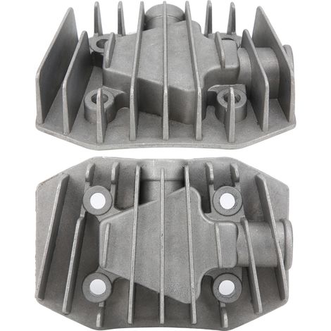 2 Stück Luftkompressor-Zylinderkopf 4/3/5P Aluminium-Anschlüsse Kühlabdeckung 48 mm x 72 mm (1/5)