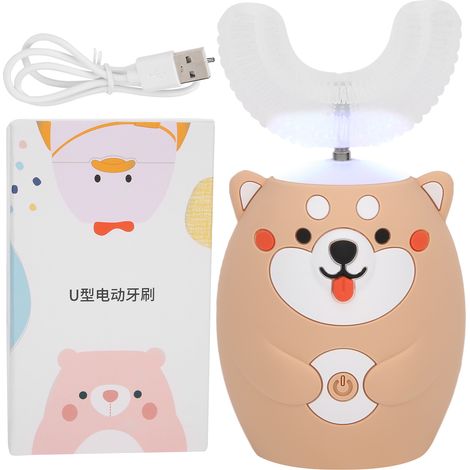 Brosse à dents électrique en silicone en forme de U pour enfants, rechargeable USB, soin buccal intelligent (1/5)