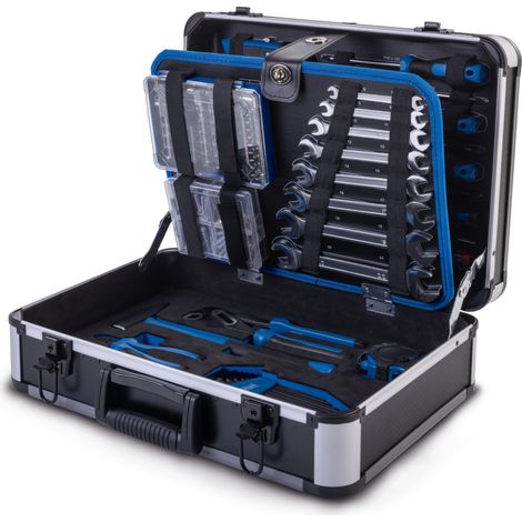 Scheppach Mallette à outils complète TB225 - chrome vanadium - 235 pièces (1/5)