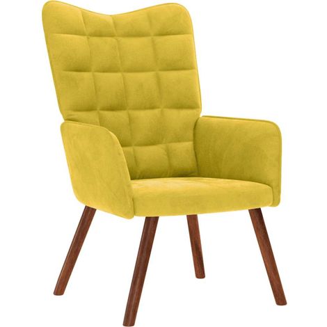Sillón de relax terciopelo amarillo vidaXL (1/5)