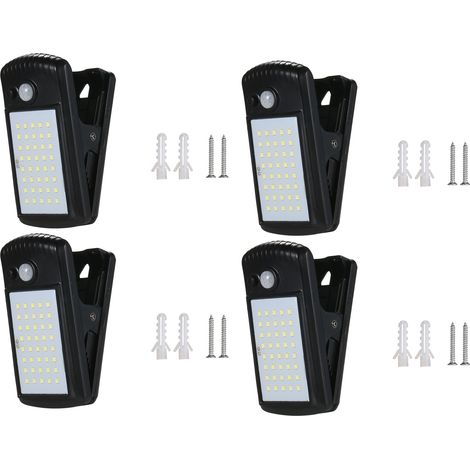 40 LED Éclairages Solaires Extérieurs avec Détecteur de Mouvement Lampe à Pince IP65 Étanche pour Clôture Terrasse Garage-KZQ (1/4)