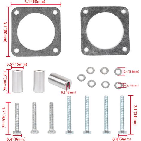 4-hole throttle body gasket, intake manifold extension plug for Jeep Wrangler 87-06 (one pack)--DTEKGAZ (1/4)