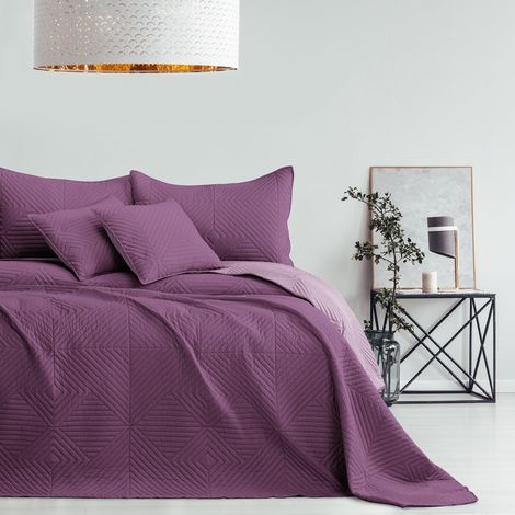 AmeliaHome Copriletto viola lilla 170 x 270 cm copriletto double face Ultrasonic trapuntatura poliestere Softa (1/5)