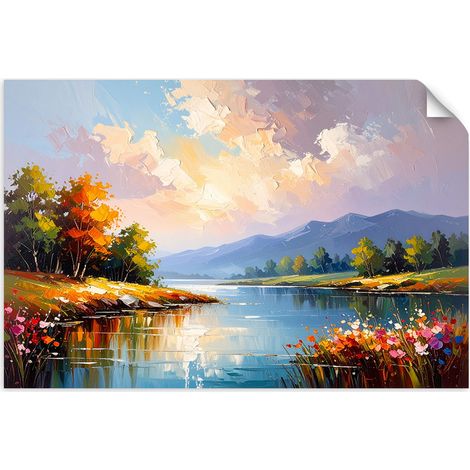 Autocollant Film Paysage fluvial Arbres 100x70 (1/3)