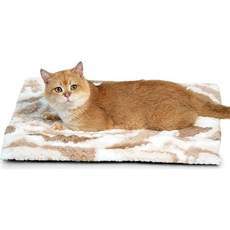 Self-Heating Plush Mat, 60 x 45 cm, Brown Silent Thermal Nappy for Kittens (1/5)