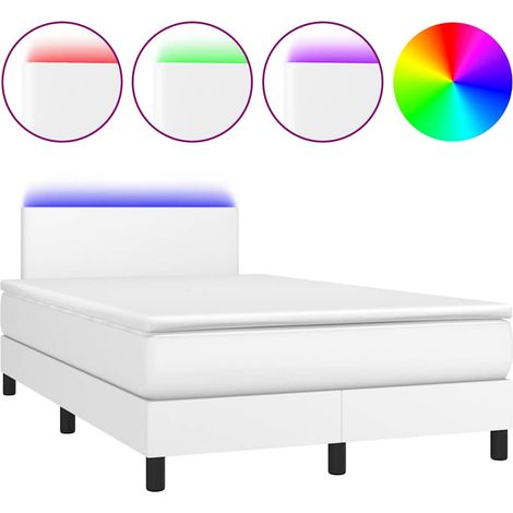 Maison Exclusive - Sommier à lattes de lit matelas LED blanc 120x190 cm similicuir (1/5)