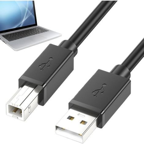 Câble pour imprimante - Câble de type A mâle vers B mâle, câble de 2,1 m connecteur mâle vers B 2.0 pour ordinateur portable, moniteur et imprimante - Connectivité d'appareils (1/5)
