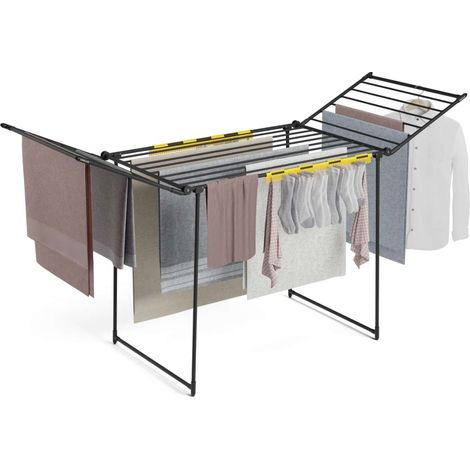 Newlux Tendedero Plegable Negro Bold V22 con Alas 180x55x112 cm, 26M de Secado, 25Kg de Carga