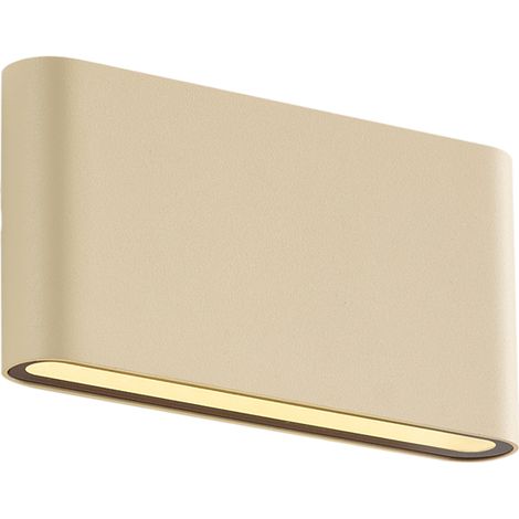 QAZQA Lampada da parete moderna da esterno beige 17,5 cm con LED