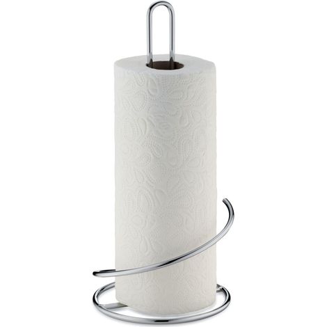 Porte-Rouleau de Cuisine Vertical, également pour Rouleaux épais, Porte-Rouleau de Cuisine Hauteur 33 cm, métal chromé (1/2)