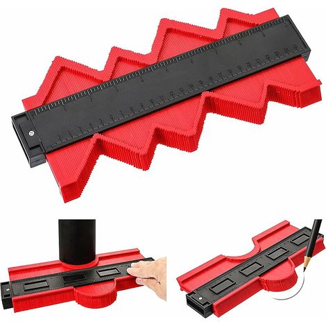 Jauge de Contour en plastique,T-Audace10"/25cm Duplicateur de contour Règle de Mesure Pour Le Travail du Bois, précision de mesure de carrelage, L'acier Inoxydable Ou Un Travail de Duplication (1/5)