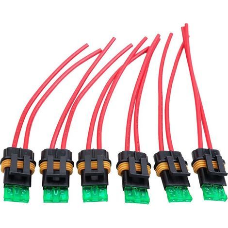 Porte-fusible étanche 30A/10A pour voiture avec fil, fil standard américain, paquet de 6, fusible 10A, fil AWG 16A. (1/4)