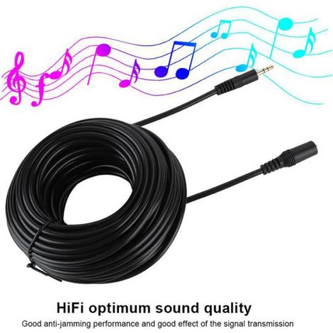 Câble d'extension Audio mâle à femelle 3.5mm, Jack Aux pour casque de smartphone stéréo 15m - (1/4)