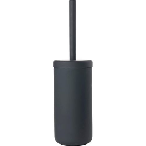 Escobilla de baño - 10 x 38,7 cm - Gres - Elegante diseño japonés - Orificio interno para drenaje - Negra