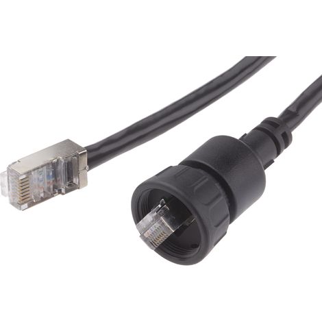 Câble Ethernet cat 5e Avec connecteur Noir / , Blindé, 2m ( Prix pour 1 )