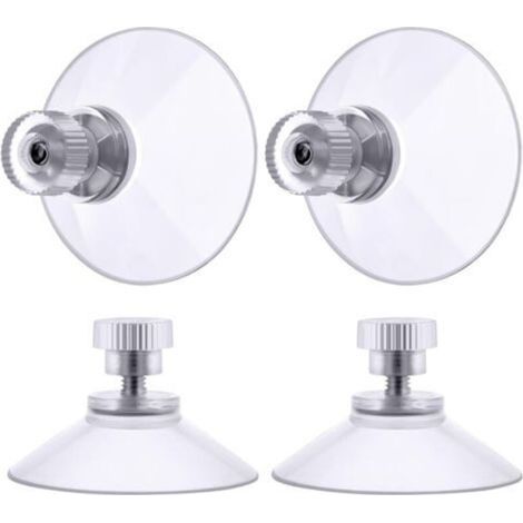 ventouse a visser, 4 Pièces 50mm Ventouses Transparentes avec Filetage, Extra Fortes PVC Plastique Suspension Rideau Isolant Ventouse pour Camping Car, Fenêtre, Salle de Bain, Van (1/5)