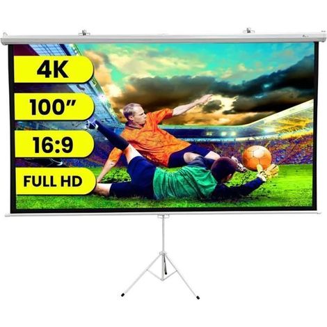 Écran de projection - EXTRALINK - 120 pouces (305 cm) - 16:9 - Toile PVC - Enroulement semi-automatique (1/5)