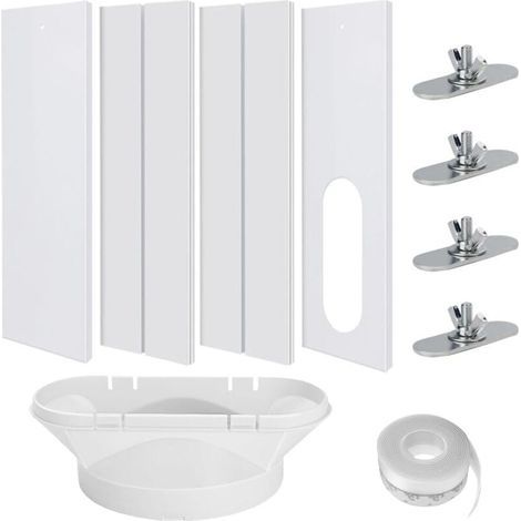 Kit Calfeutrage Climatiseur, 4PCS Joint de Fenetre Climatisation Réglable, Calfeutrage Fenetre Climatiseur, Kit Fenetre Climatiseur Mobile, Adaptateur Tuyau Climatiseur Mobile 13cm (1/4)