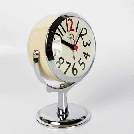 Reloj de pared Reloj de mesa para decoración de sala de estar, dormitorio, baño, relojes de mesa pequeños, reloj despertador analógico con pilas, silencioso, sin tictac, moderno, simple, reloj de piso