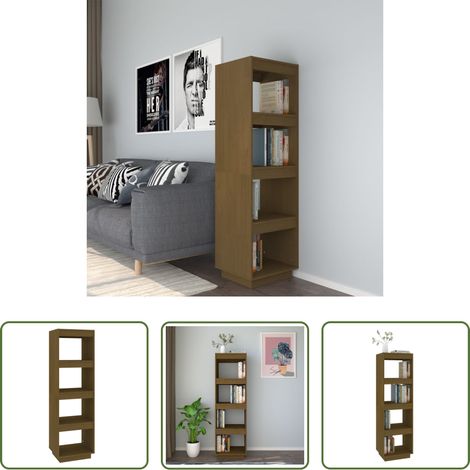 Étagère décorative - Bibliothèque/Séparateur de pièce Marron miel 40x35x135 cm Pin (1/5)