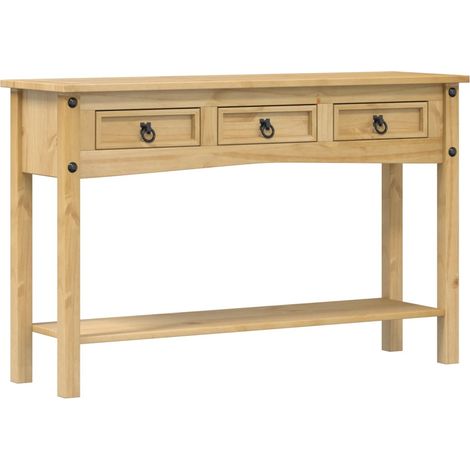 Table console avec tiroirs meuble d'entrée 114 x 34,5 x 73 cm bois de pin massif DEC031969 (1/5)