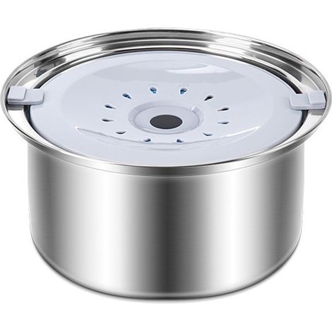 Gamelle pour chien de 2,5 L, anti-éclaboussures, en acier inoxydable, anti-déversement, anti-fuite, flottante et anti-goutte. (1/4)