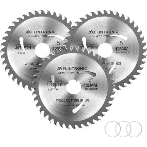 3pcs Circular Saw Blade 125x22.2mm, 40 Teeth Clean Cuts (1/5)