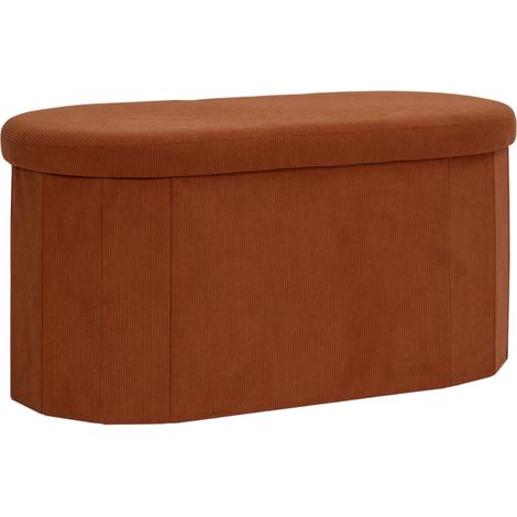 Banc Coffre Pliable Côtelé "Jules" 76cm Terracotta (1/5)
