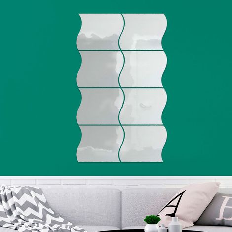 8 stickers miroirs vagues - Autocollants stickers adhésifs effet miroir (1/5)