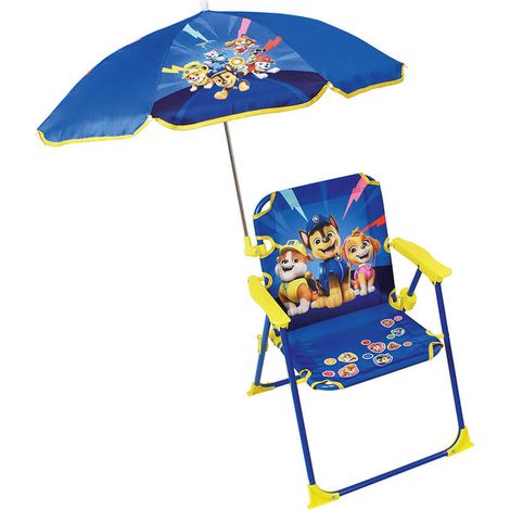 Chaise pliante enfant avec parasol - La Pat'Patrouille