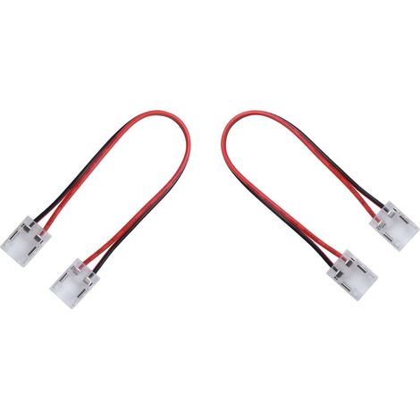 2x connecteur rapide câblé double monochrome pour ruban LED largeur 10mm x longueur 150mm 12V 24V controleur cuisine maison salle de bain (1/4)