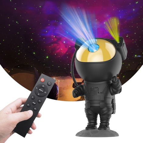 Veilleuse projecteur d'étoiles en forme d'astronaute avec télécommande, minuterie 2 modes, angle réglable (blanc) (1/5)