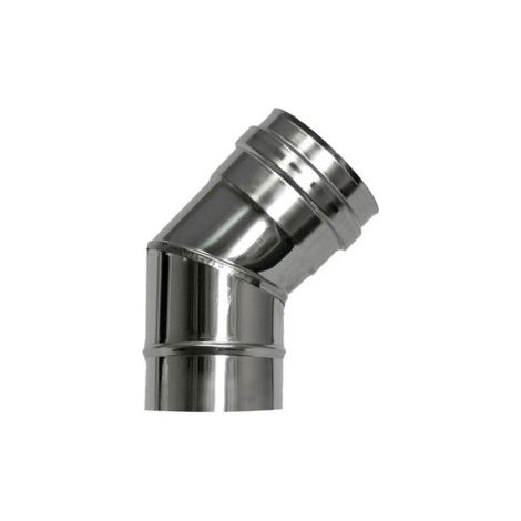 GOMITO STUFA INOX 45 PELLET - 80 MM