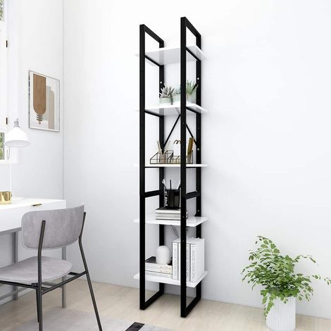 vidaXL Estantería de 5 niveles madera contrachapada blanca 40x30x175cm (1/5)