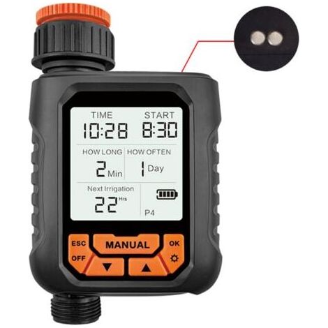 Bewässerungsuhr, 1 Ausgang, großes LCD-Display, programmierbare Bewässerungsuhr für Terrasse/Rasen, manuelle/automatische Bewässerungsuhr mit Regensensor (1/5)