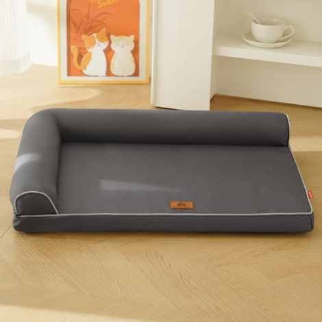 Niche pour chiens toutes saisons, lavable et imperméable, avec un canapé antidérapant pour chiens de grande taille (gris) (1/5)