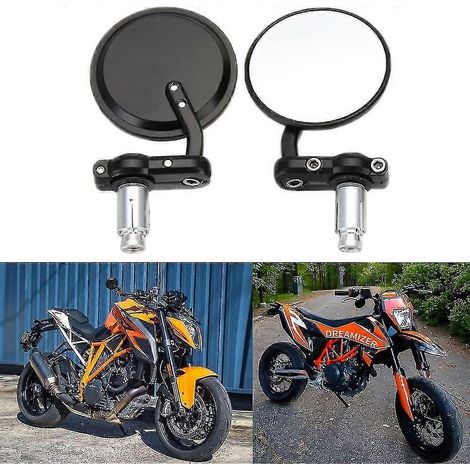 Rétroviseurs d'extrémité de guidon ronds 7/8" (22 mm) pour motos sportives et cruisers (1/4)