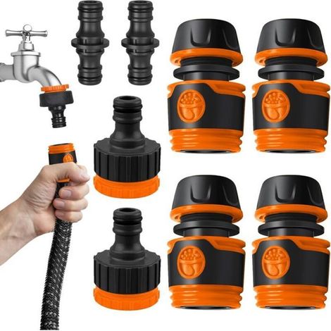 Kit de conectores para manguera de jardín de 1/2 pulgada, kit de adaptadores para grifo, accesorios para manguera de jardín (1/4)