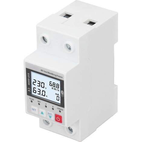 Protection contre les surtensions et les sous-tensions Wi-Fi 230 V 50 Hz/60 Hz 63 A avec télécommande et rétroéclairage (1/5)