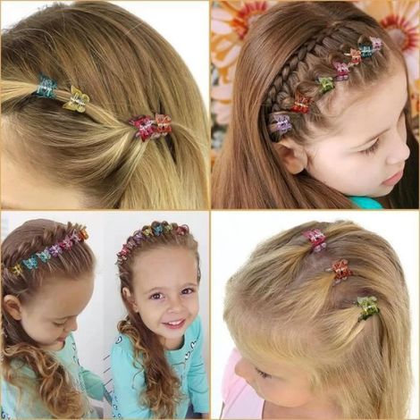 Pince à Cheveux - 50 Pcs Mini Épingles Papillon - Colorées - 1.5 x 2 cm - Mixte (1/4)