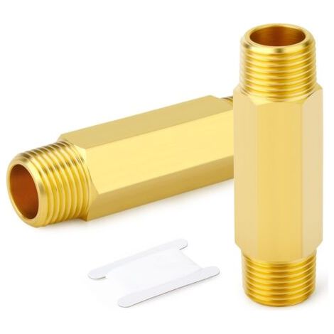 2pièces en laiton Long mamelon, 1/2 BSP 50mm de longueur raccord tuyau 3/860 (1/5)